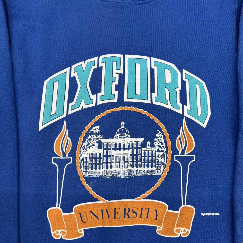 vintage oxford university collegiate blue made in usa crewneck size medium - Picture 2 of 3